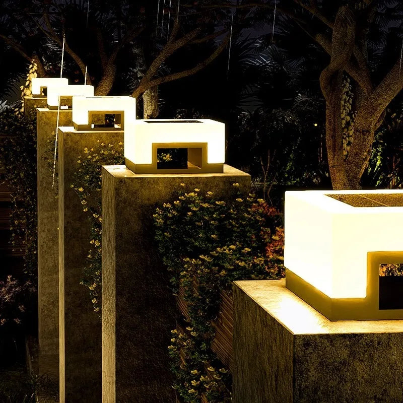 Econiko Solar Pillar Lights: Super Bright LED Outdoor Wall Lamp for Modern Garden Lighting