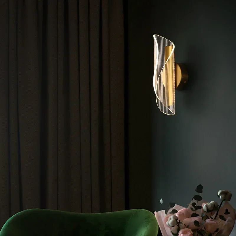 Econiko Gold LED Wall Lamp: Modern Luxury Indoor Lighting for Living Room, Bedroom Sconces