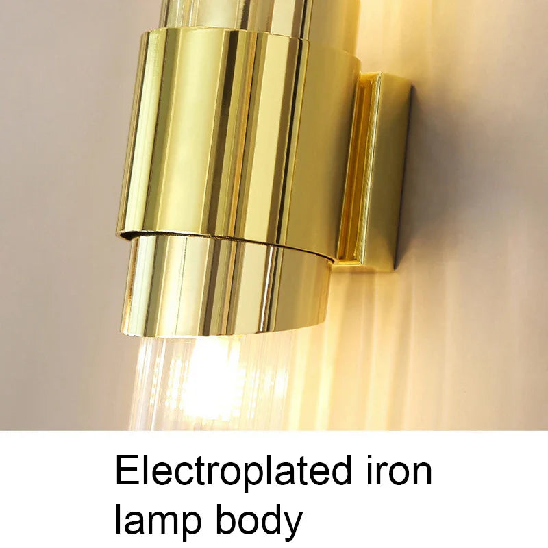 Econiko Nordic LED Glass Wall Lamp Sconce Modern Luxury Gold Indoor Lighting