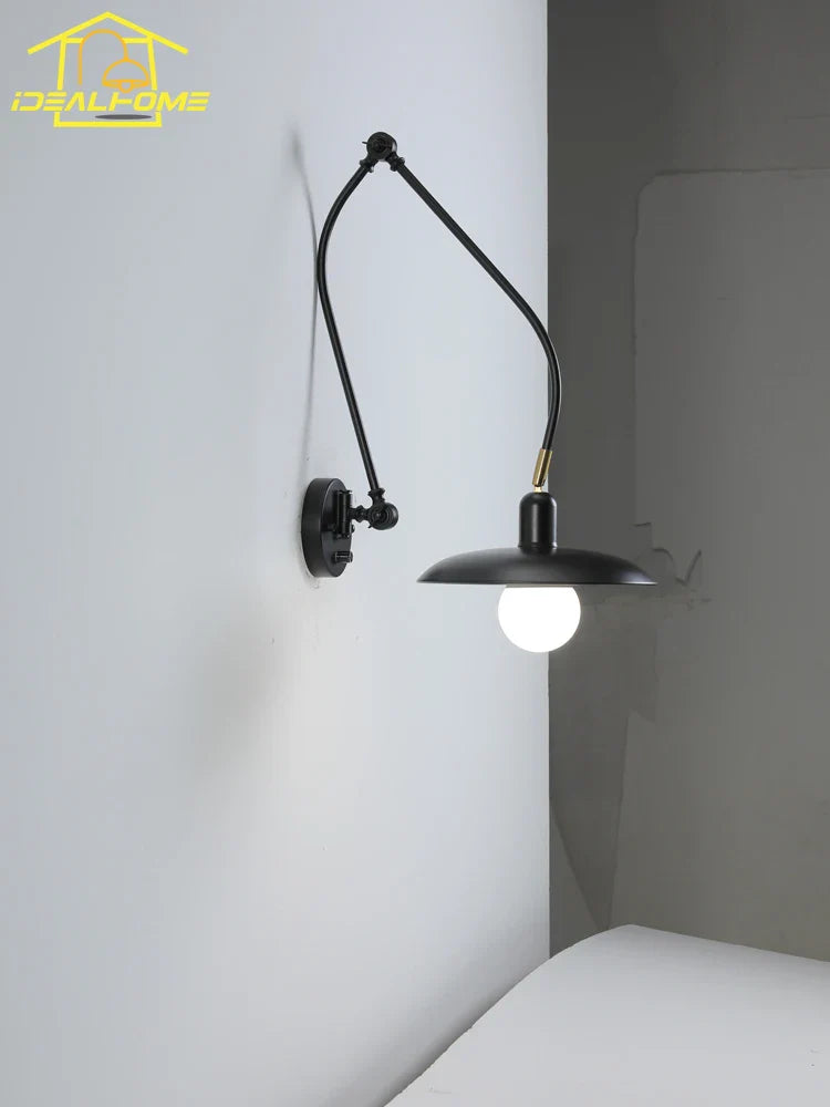 Adjustable Telescopic Swing Arm Wall Lamp for Living Room by Econiko