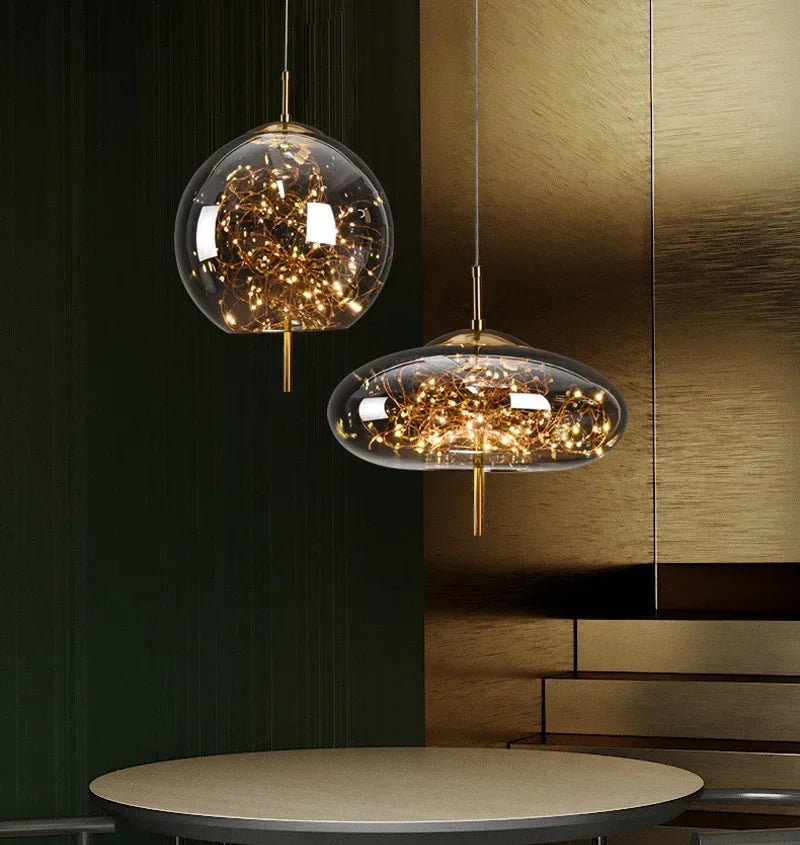 Nordic Luxury Glass Pendant Light Chandelier for Dining Room Living Room Bedroom by Econiko