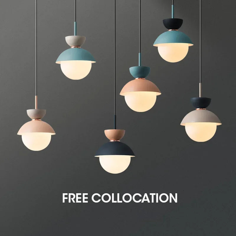 Econiko Nordic Modern Pendant Light Colorful Hanging Lamp for Home Decor