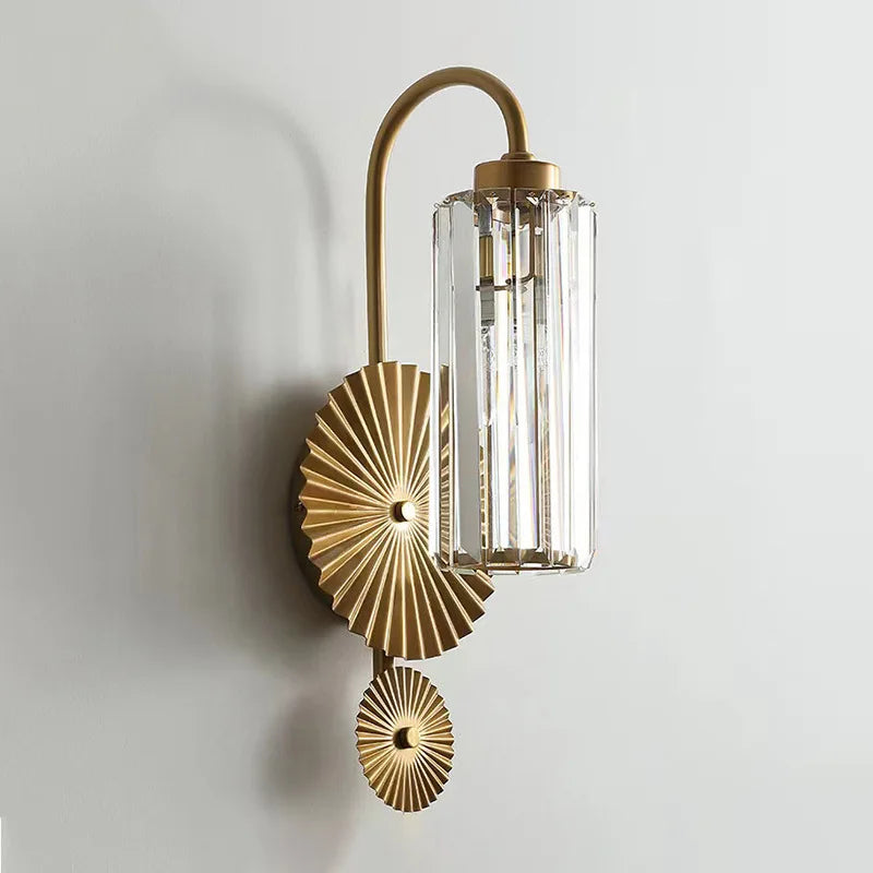 Nordic Luxury Gold Crystal Wall Lamp by Econiko - Indoor Lighting Sconces for Bedroom Living Room