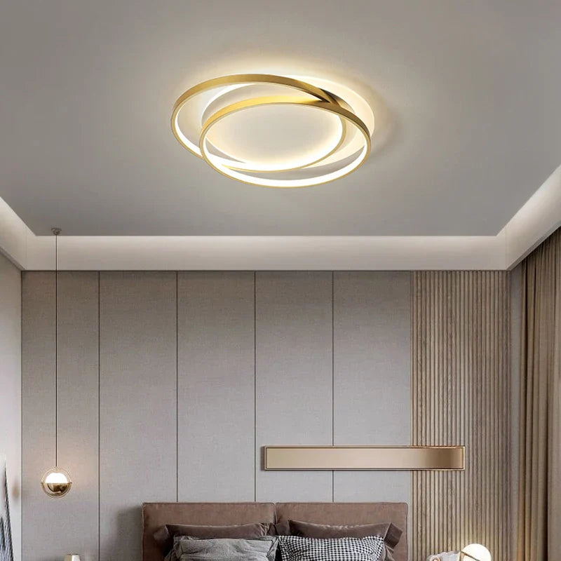 Econiko 180W LED Ceiling Lamp Modern Nordic Gold Indoor Lighting for Home Decor