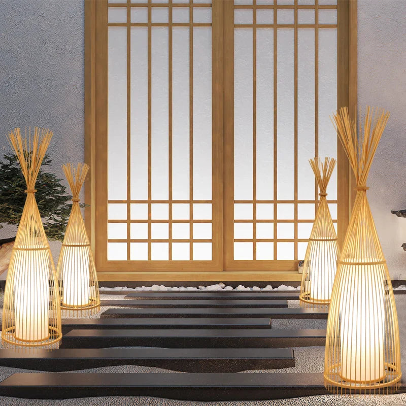 Bamboo Floor Lamp for Zen Tea Room Lighting by Econiko