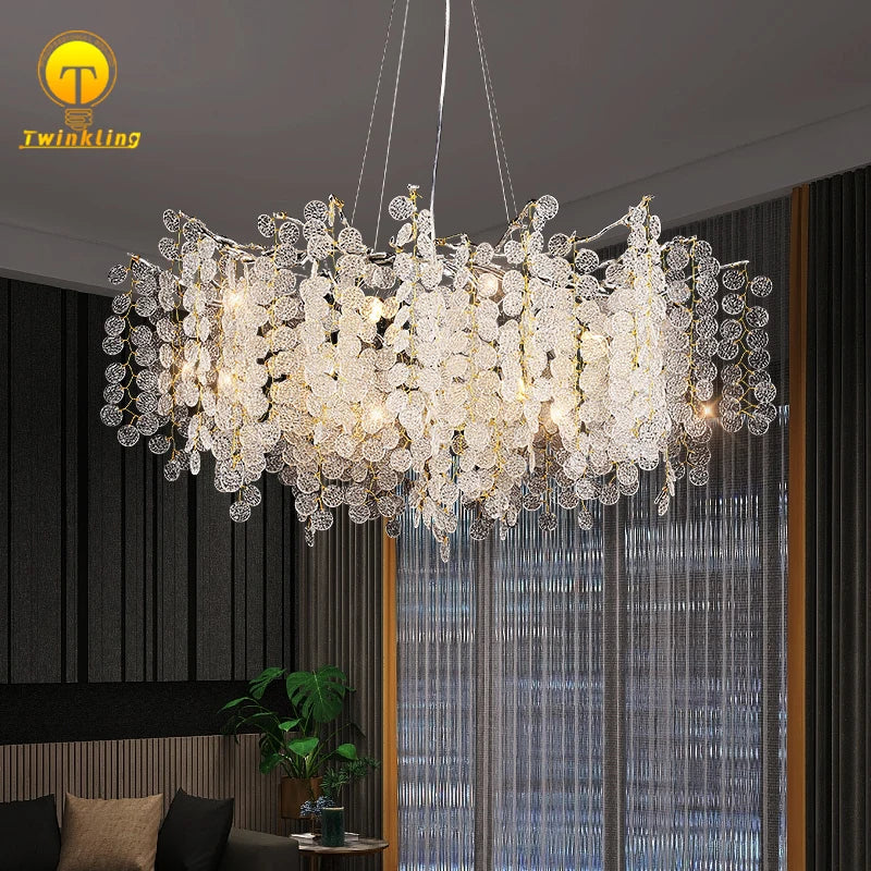 Branch Pendant Light Metal Crystal Art Decor for Dining Hotel Lobby Live Room by Econiko.