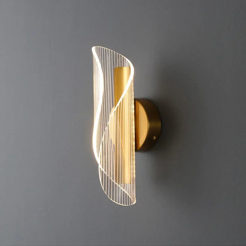 Econiko Gold LED Wall Lamp: Modern Luxury Indoor Lighting for Living Room, Bedroom Sconces