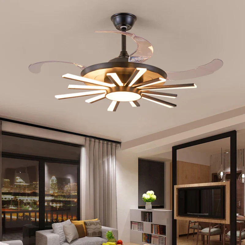 Ceiling Fan Light Modern Lamps for Living Room Smart Econiko Lamparas