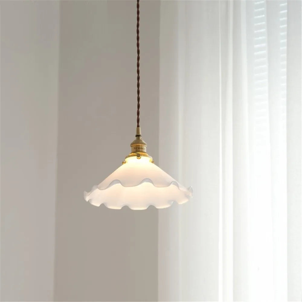 Brass Glass Pendant Light Vintage Dining Kitchen Ceiling Lighting by Econiko