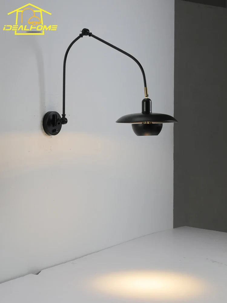 Adjustable Telescopic Swing Arm Wall Lamp for Living Room by Econiko