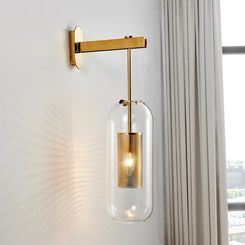 Nordic Glass Lampshade Wall Sconce by Econiko Lighting for Bedroom, Living Room & Hotel