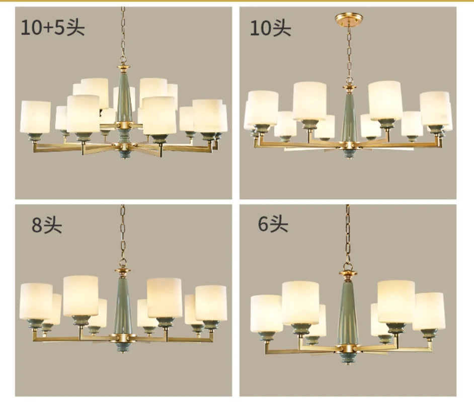 Ceramic Chandelier Nordic Iron Pendant Lights for Living Room Bedroom Dining, Econiko Indoor Lighting