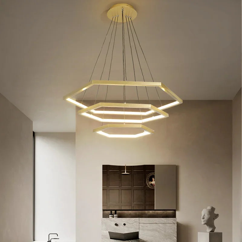 Aluminium Suspend Lamp LED Pendant Light Dimmable Minimalism Foyer Bedroom Drop Econiko