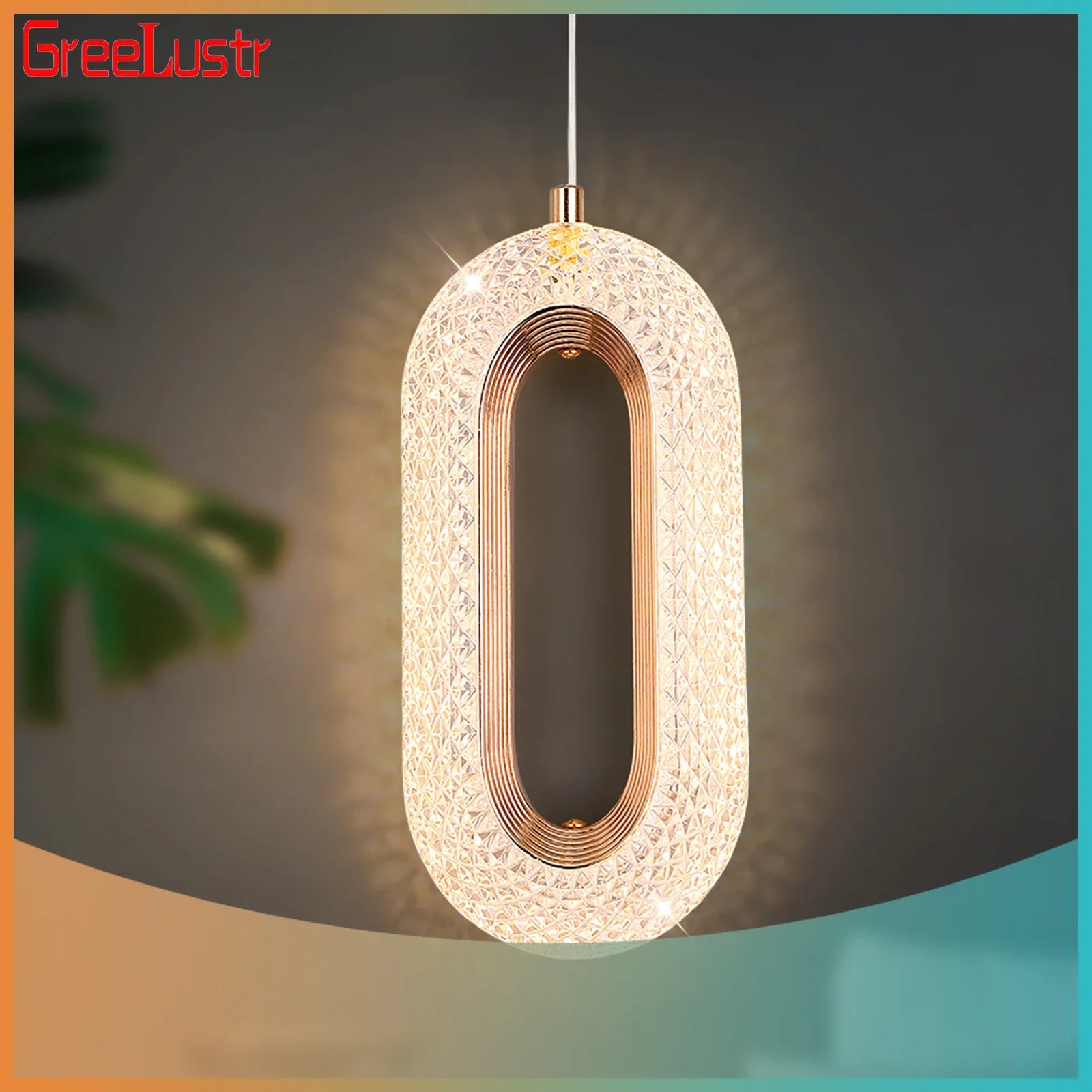 Acrylic LED Chandelier Ceiling Light Flush Mount Hanging Lamp for Bedroom Living Room Dining Area by Econiko