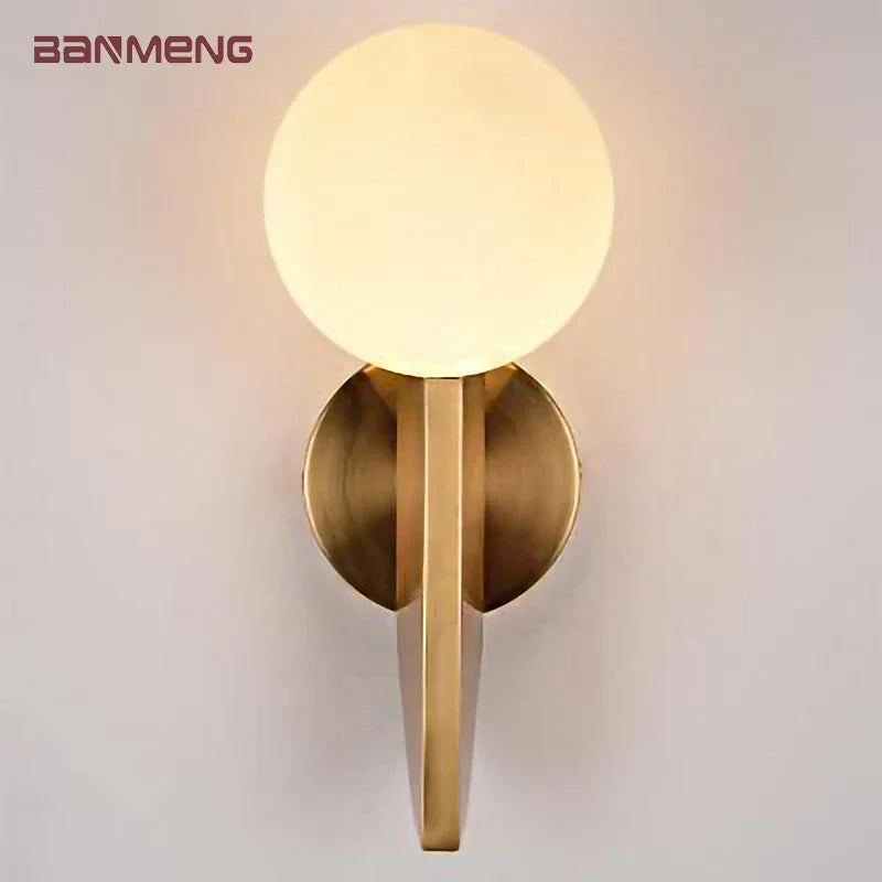 Econiko Nordic Light Gold Glass Ball LED Wall Lamp for Luxury Indoor Lighting