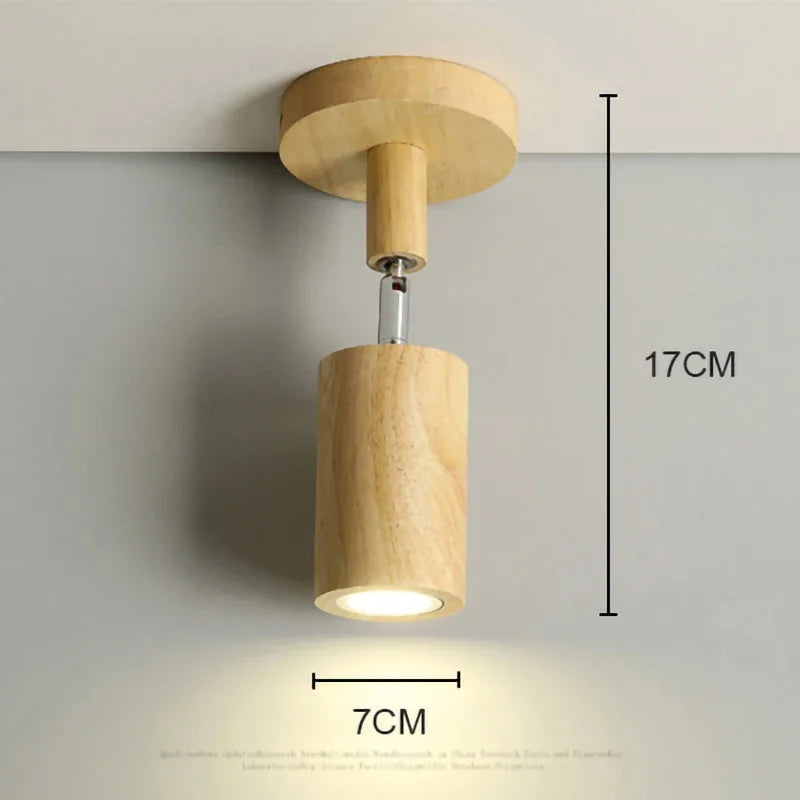 Econiko LED Wood Ceiling Light with Acrylic Lampshade, Indoor Spotlight for Home Decor & Lighting