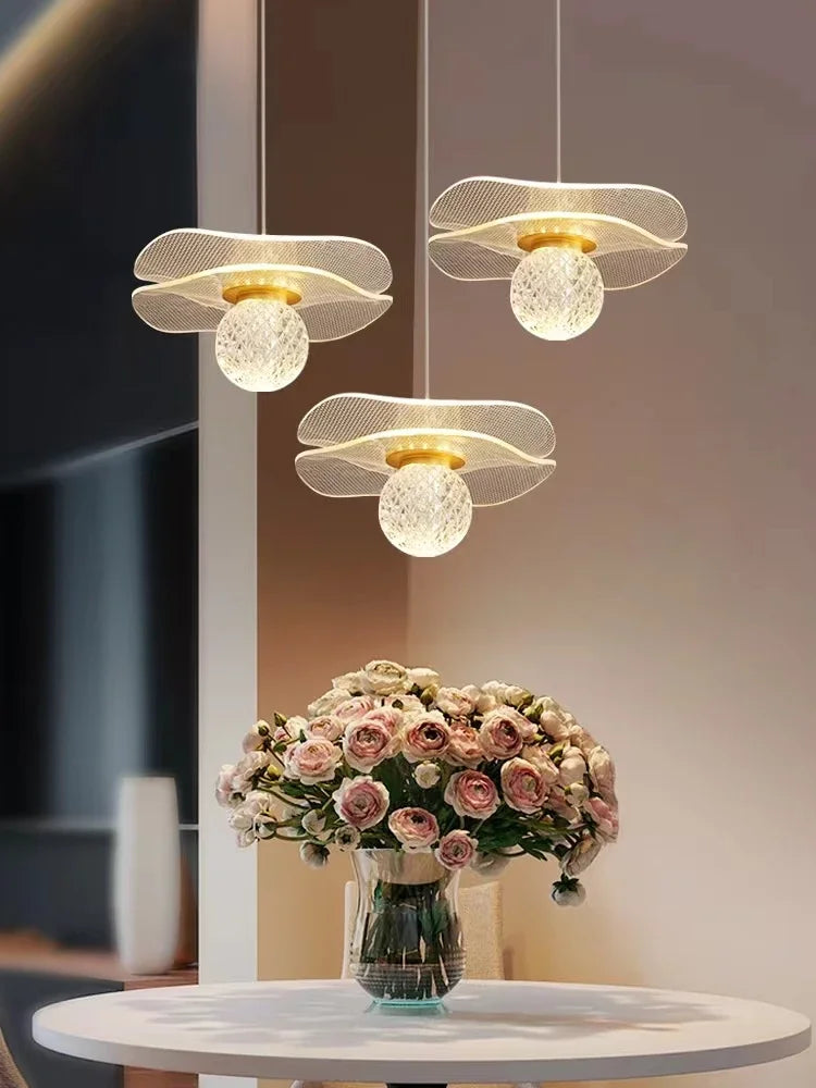 Acrylic LED Pendant Lights Modern Kitchen Island Decor Econiko Branded Eco-Friendly Fixtures