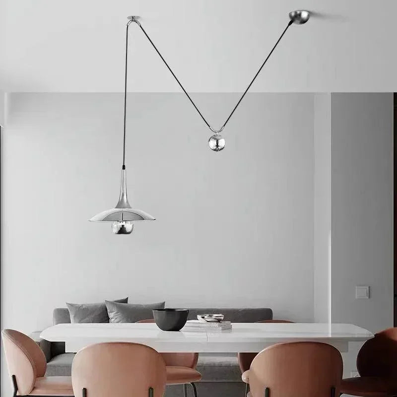 Adjustable Postmodern LED Pendant Light for Bedroom Dining Room, Econiko Hanging Lamp