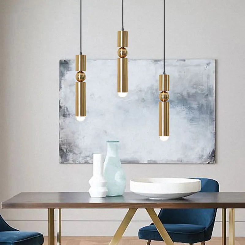 Econiko Gold Iron LED Pendant Light Modern Bar Chandelier for Dining Room