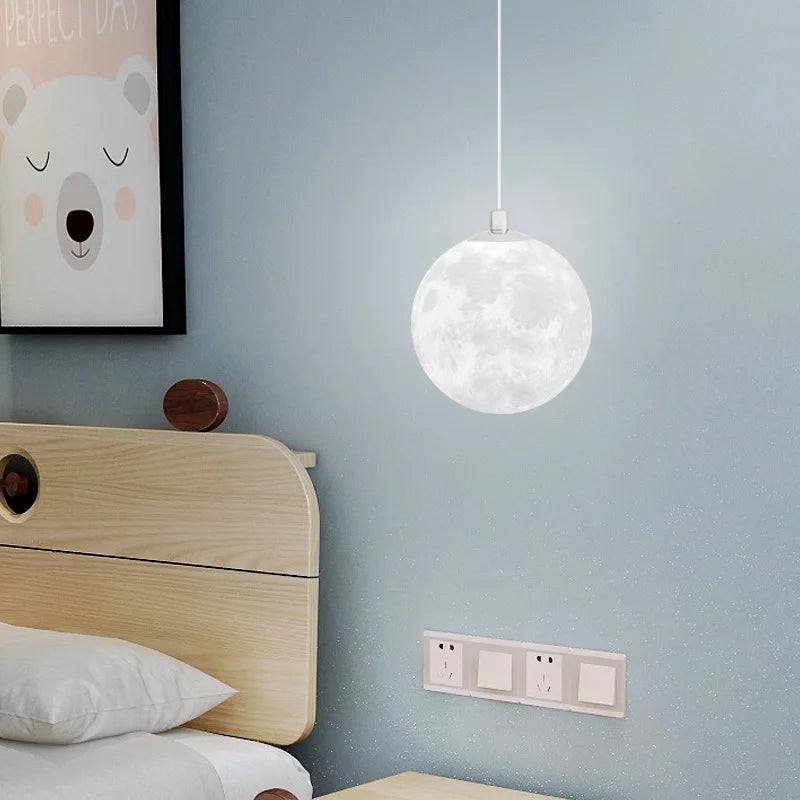 Moon Pendant LED Chandelier Indoor Light for Bedroom Living Room by Econiko