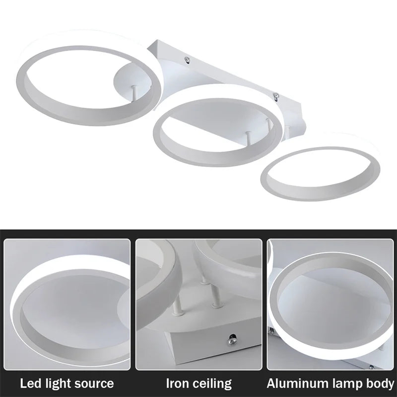 Ceiling Lamp LED Chandelier for Living Room and Bedroom - Econiko Fixture with Round/Square Design