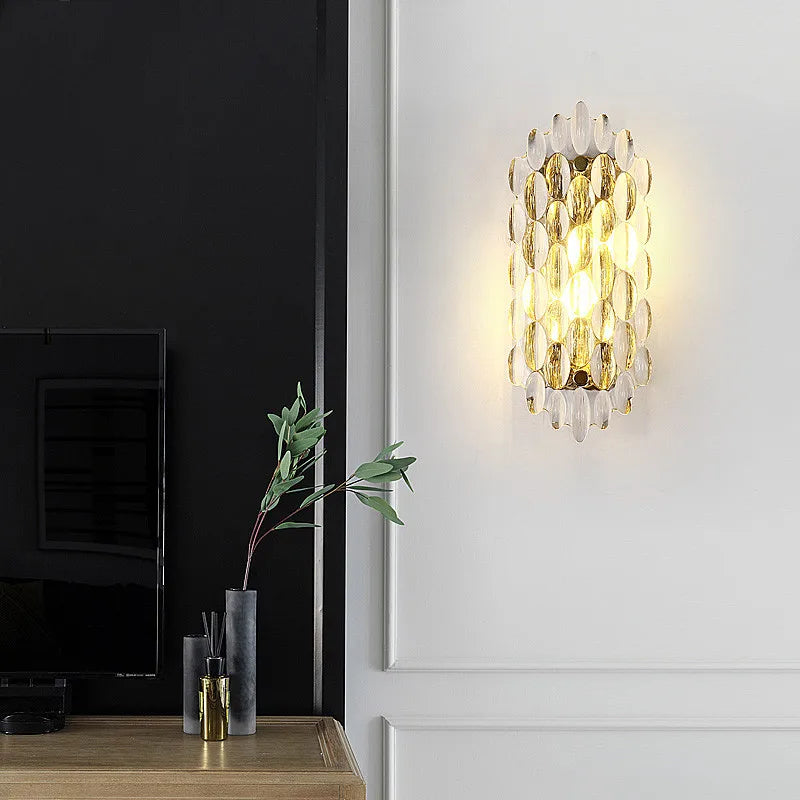 Nordic Modern Gold LED Wall Light Luxury Sconces, Indoor Crystal Lamp Econiko for Bedroom & Hotel