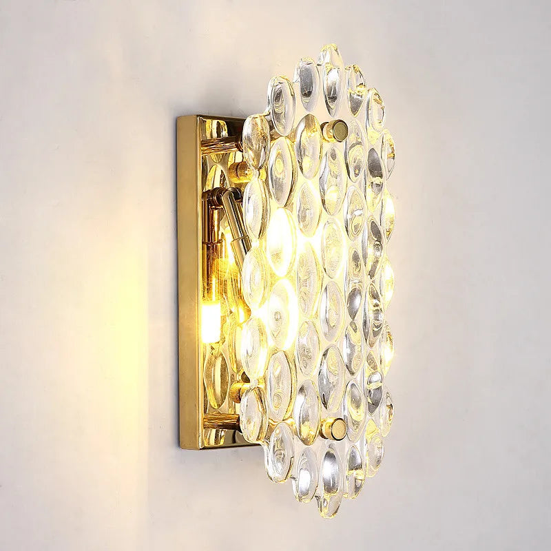 Nordic Modern Gold LED Wall Light Luxury Sconces, Indoor Crystal Lamp Econiko for Bedroom & Hotel