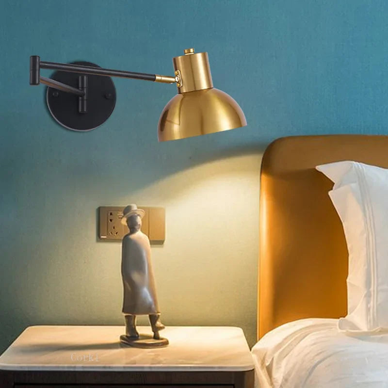 Adjustable Swing Arm LED Wall Lamps by Econiko - Modern Bedside Sconce Lights