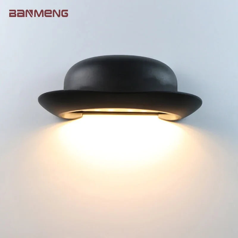 Econiko Hat Shape LED Wall Lamp Nordic Modern Waterproof Indoor Outdoor Sconce