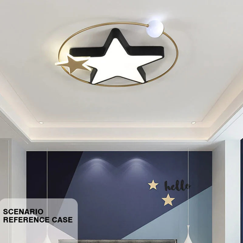 Econiko LED Ceiling Lamp Modern Nordic Light 40W 50W 65W Star Moon Model Home Decor for Living Room Bedroom