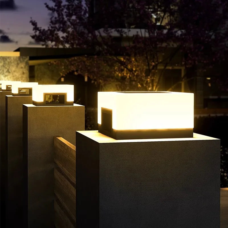 Econiko Solar Pillar Lights: Super Bright LED Outdoor Wall Lamp for Modern Garden Lighting