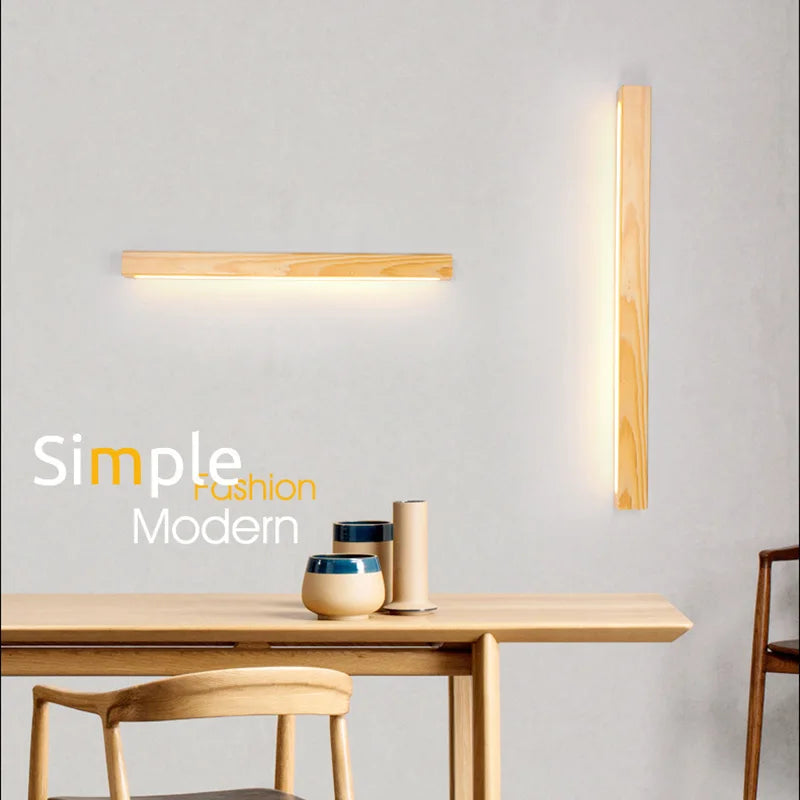 Econiko Modern Minimalist Wood LED Wall Lamp Sconces for Indoor Living Room Bedroom