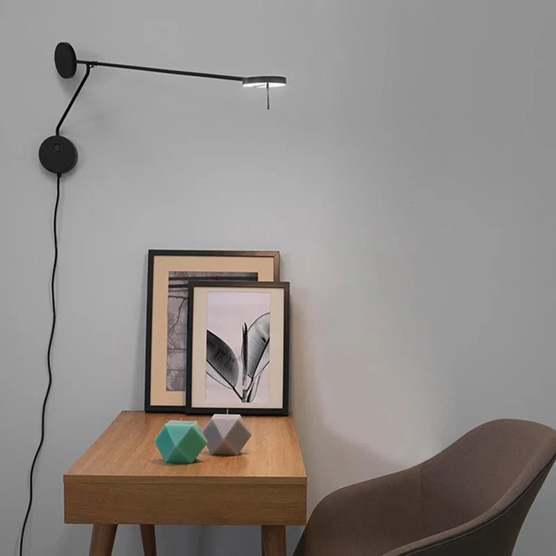 Adjustable Swing Arm LED Wall Lamp by Econiko: Modern Lighting for Bedroom, Study, Living Room