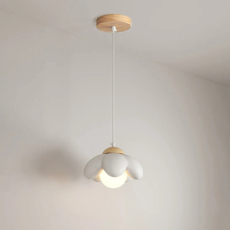 Econiko Cream Flower Pendant Light - Modern Stylish Hanging Lamp for Room Decor