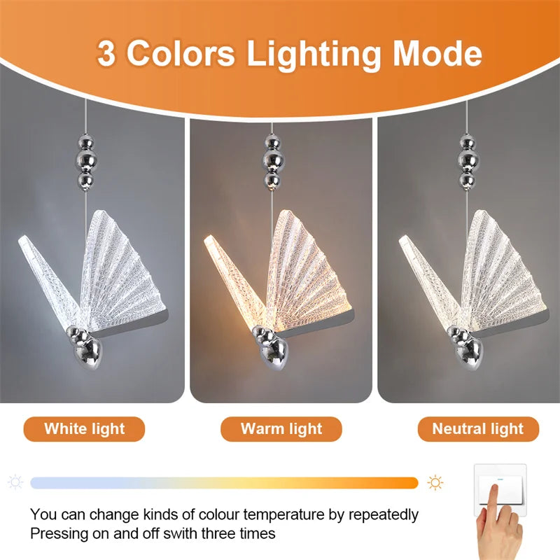 Butterfly Hanging Lamp - Econiko Modern Ceiling Chandelier Pendant Lights Fixture Home Decor