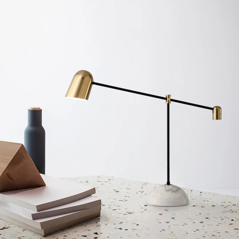 Adjustable Table Lamp with Marble Base - Elegant Desk Light for Living Room, Bedroom, Study - Econiko Brand