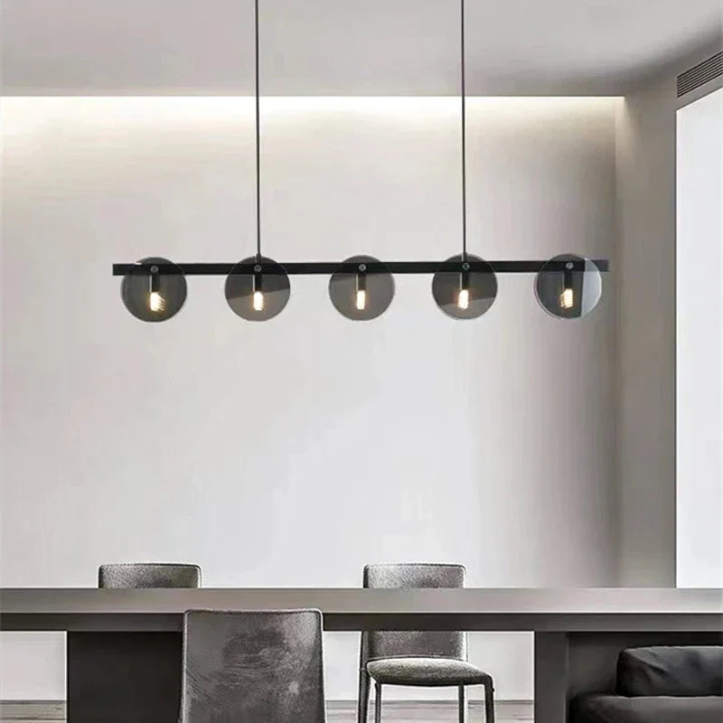 Black Glass Pendant Light for Modern Nordic Decor by Econiko: Dining Room Kitchen Island Chandelier