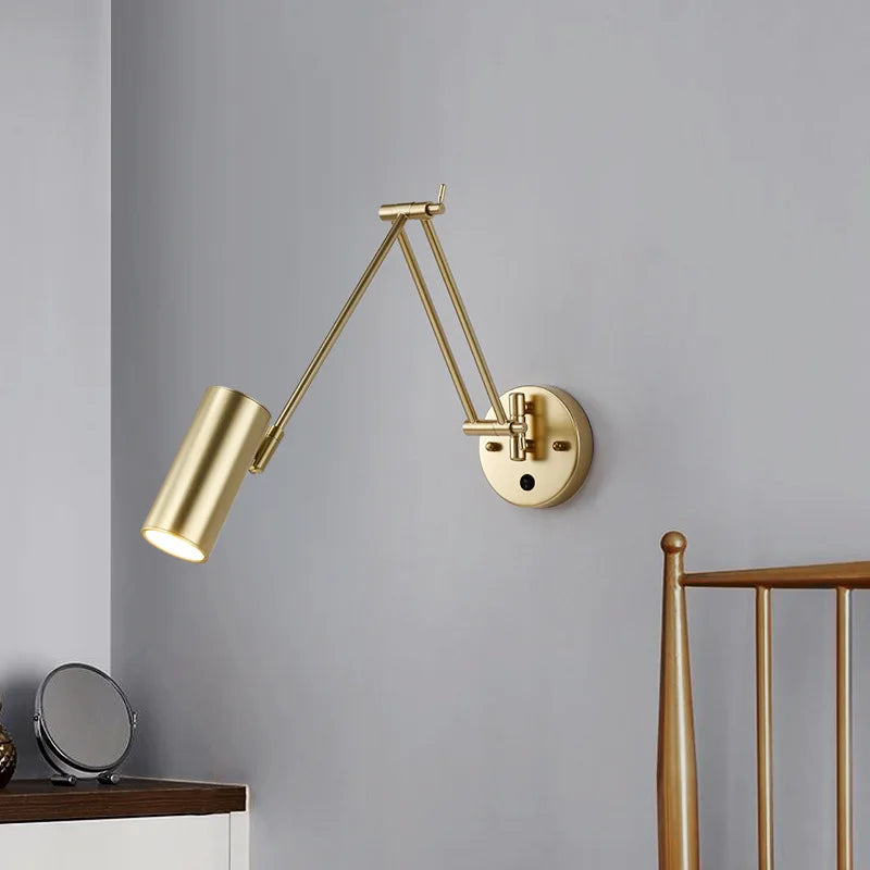 Adjustable Swing Arm LED Wall Lamp Touch Sensor Sconce Lights by Econiko