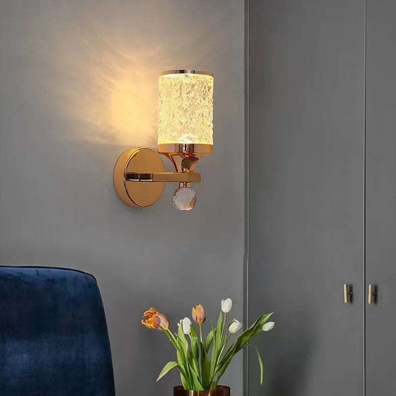 Nordic Gold LED Wall Light Modern Sconce for Bedroom Living Room by Econiko