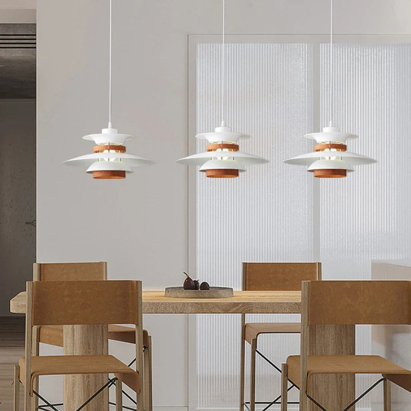 Econiko Modern Wood and Iron LED Pendant Light Chandelier for Living Room and Bedroom