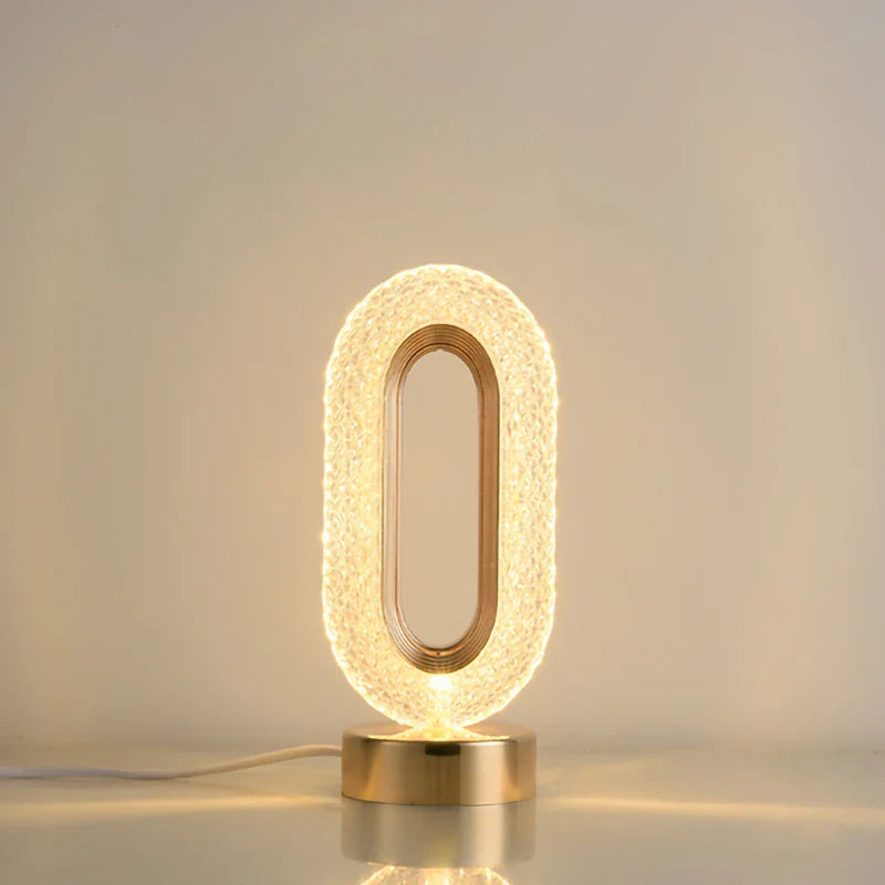 Econiko Crystal Nordic LED Desk Lamp with Touch Switch and Charging