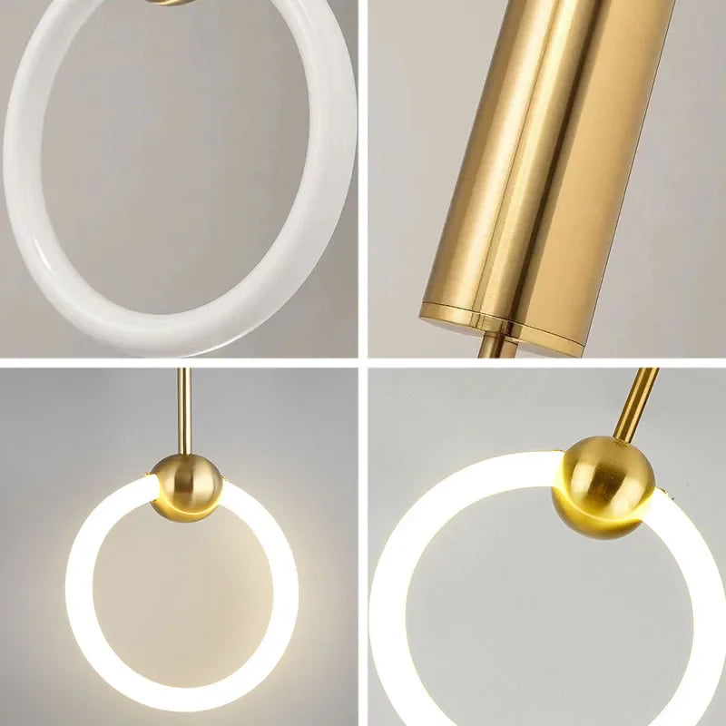 Acrylic Circle Pendant Lighting by Econiko: Modern LED Chandelier for Bedroom Decoration