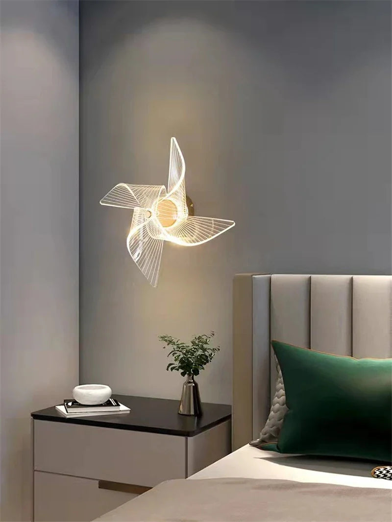 Acrylic Windmill LED Wall Sconces by Econiko for Indoor Lighting in Stairs, Aisle, Kitchen & Dining