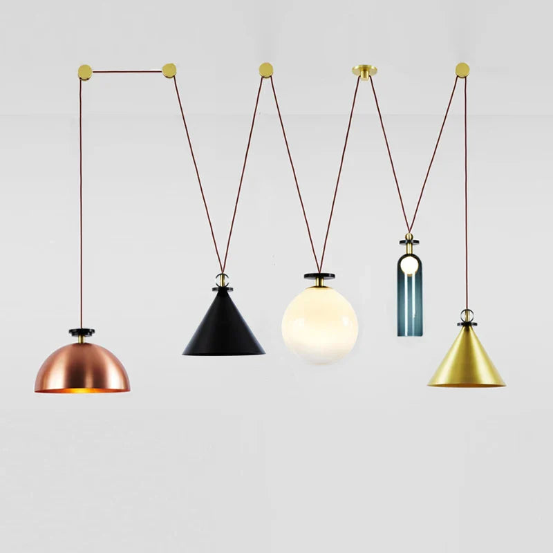 Adjustable Metal Pendant Lamp for Home Decor by Econiko - Customizable Shape LED Lighting