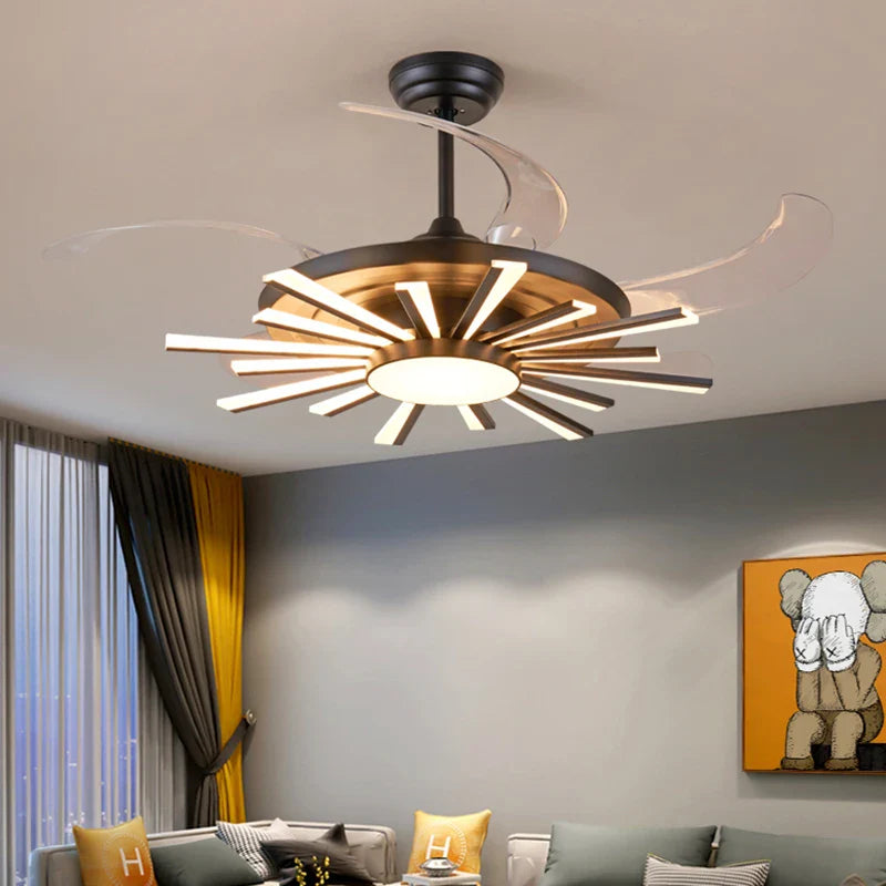 Ceiling Fan Light Modern Lamps for Living Room Smart Econiko Lamparas