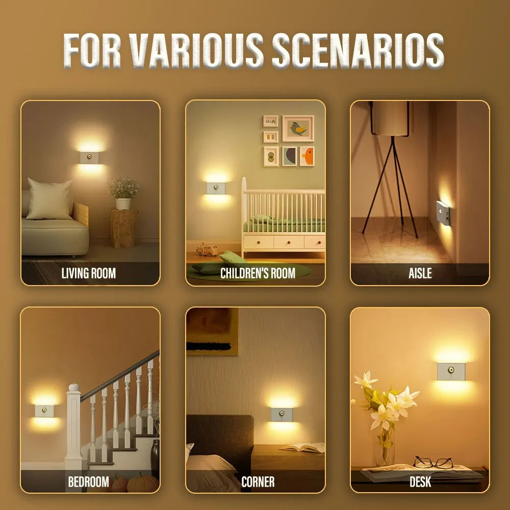 Econiko Induction Night Light USB Wall Lamp Motion Sensor Bedroom Cabinet Bedside