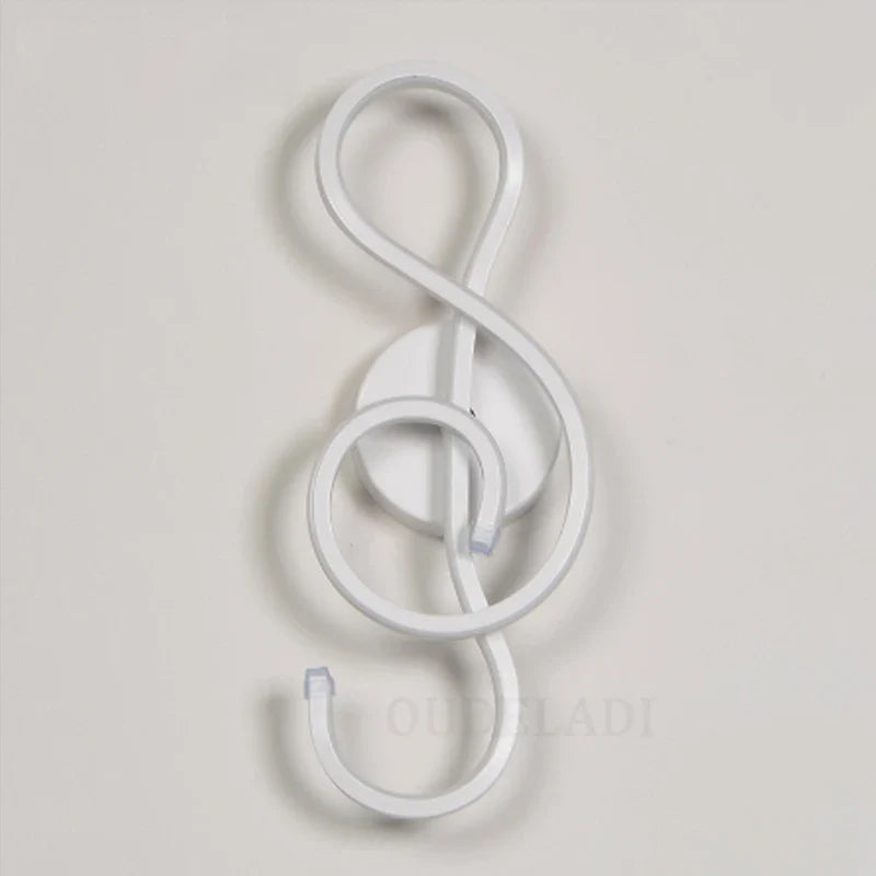 Aluminium LED music symbol wall lamps for home living room bedroom decor by Econiko