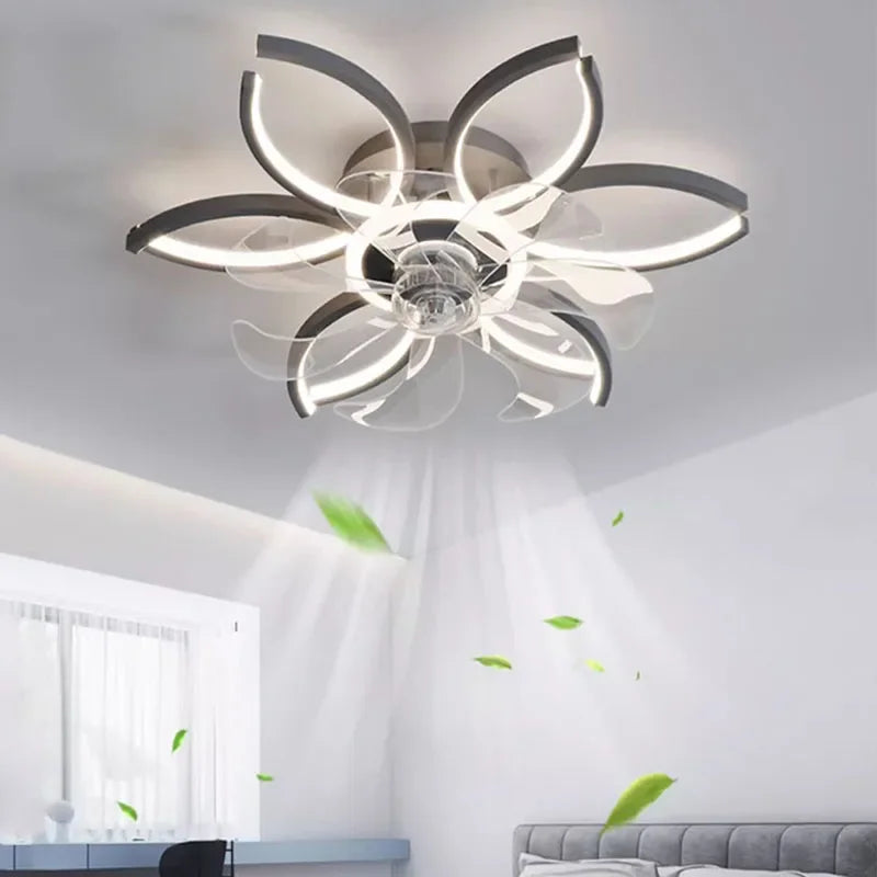 Adjustable LED Fan Ceiling Lamp with Remote Control Chandelier for Home Decor Lighting by Econiko.