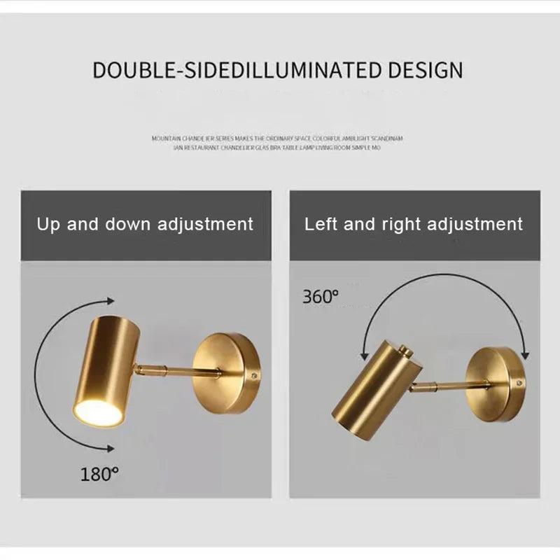 Econiko Gold LED Wall Lamp Modern Adjustable Indoor Lighting Sconces