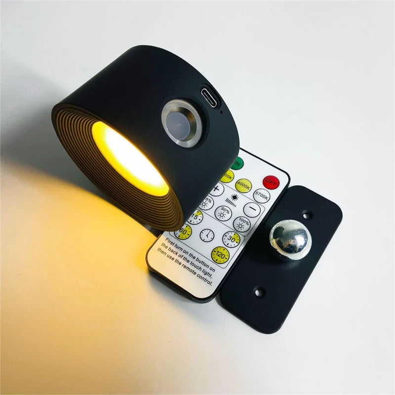 Econiko LED Wall Light: Rechargeable Touch Control Lamp with Remote for Bedroom Reading